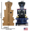 Life-size cardboard standee of CP60 Jupiter Train with sound and back and front dimensions.