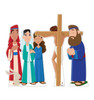 Life-size cardboard standee set of Jesus on the Cross.