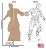 Life-size Color Me Captain America Standee with front and back dimensions.