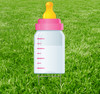 Coroplast outdoor yard sign icon of a pink baby bottle.