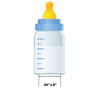 Coroplast outdoor yard sign icon of a blue baby bottle with dimensions.