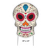 Coroplast outdoor Sugar Skull 5 Yard Sign with dimensions.