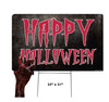 Coroplast outdoor Halloween Hand 3 Yard Sign with dimensions.