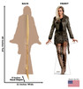The Cheetah cardboard standee from the movie Wonder Woman 1984 with front and back dimensions.