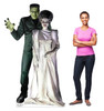 Life-size cardboard standee of Frankenstein & His Bride from Universals Monsters Collection with model.