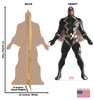 Life-size cardboard standee of Black Bolt from Marvels Timeless Collection with back and front dimensions.