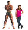 Life-size cardboard standee of Sub-Mariner from Marvels Timeless Collection with model.