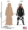 Life-size cardboard standee of Ahsoka Tano from the Mandalorian season 2 with back and front dimensions.
