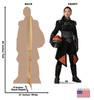 Life-size cardboard standee of Fennec Shand from the Mandalorian season 2 with back and front dimensions.