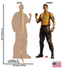Life-size cardboard standee of Rick Flag from Suicide Squad 2 with front and back dimensions.