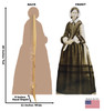 Life-size cardboard standee of Florence Nightingale with back and front dimensions.
