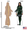 Life-size cardboard standee of Sersi from the Marvel movie The Eternals with back and front dimensions.