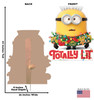 Life-size cardboard standee of Totally Lit, the Minions with back and front dimensions.