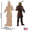 Life-size cardboard standee of The ArmorerTM from Lucas/Disney+ TV series The Book of Boba Fett with back and front dimensions.