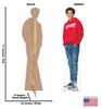 Life-size cardboard standee of Ricky from Disney + High School Musical The Series with back and front dimensions.