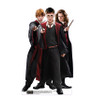 Mini cardboard standee of Harry, Hermione and Ron in robes.
