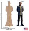 Life-size cardboard standee of General Burnside from Disney/Pixar movie Lightyear with back and front dimensions.