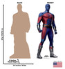 Life-size Cardboard standee of Atom Smasher with back and front dimensions.