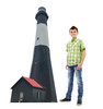 Coroplast outdoor standee of the Tybee Lighthouse with model.