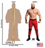 Life-size cardboard standee of Braun Strowman from the WWE with back and front dimensions.