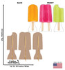 Life-size cardboard standees of Popsicle's (set of 3) with back and front dimensions.