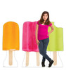 Life-size cardboard standees of Popsicle's (set of 3) with model.