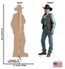 Life-size cardboard standee of Lloyd from Yellowstone with back and front dimensions.