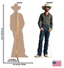 Life-size cardboard standee of Walker from Yellowstone with back and front dimensions.