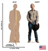 Life-size cardboard standee of Jimmy from Yellowstone with back and front dimensions.