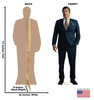 Life-size cardboard standee of Thomas Rainwater from Yellowstone with back and front dimensions.