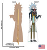 Life-size cardboard standee of Rick from the Rick and Morty TV series with back and front dimensions.