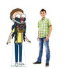 Life-size cardboard standee of Morty from the Rick and Morty TV series with model.