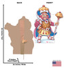 Life-size cardboard standee of King Kandy from Candy Land with front and back dimensions.