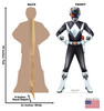 Life-size cardboard standee of Black Power Ranger with back and front dimensions.