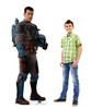 Life-size cardboard standee of Axe WovesTM from Lucas/Disney+ TV series The Mandalorian Season 3 with model.