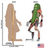 Life-size cardboard standee of Pickle Rick from the Rick and Morty TV series with back and front dimensions.