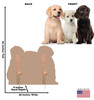 Life-size cardboard standee of a Puppy Group with back and front dimensions.