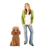 Life-size cardboard standee of a Toy Poodle with model.