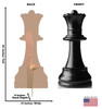 Life-size cardboard standee of a Chess Queen with back and front dimensions.