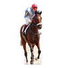 Life-size cardboard standee of a Horse and Jockey.