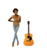 Life-size cardboard standee of a Acoustic Guitar with model.