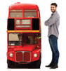 Life-size cardboard standee of a Old London Bus with model.