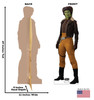 Life-size cardboard standee of General Hera Syndulla with back and front dimensions.