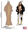 Life-size cardboard standee of Seth Rollins with back and front dimensions.