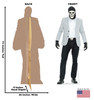 Life-size cardboard standee of a Masked Man in Dinner Jacket with back and front dimensions.