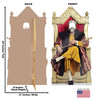 Life-size cardboard standee of a King Throne Standin with back and front dimensions.