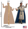 Life-size cardboard standee of King Magnifico with back and front dimensions.