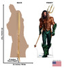 Life-size cardboard standee of Aquaman with back and front dimensions.