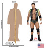 Life-size cardboard standee of LA Knight with back and front dimensions.