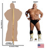 Life-size cardboard standee of Dusty Rhodes with back and front dimensions.